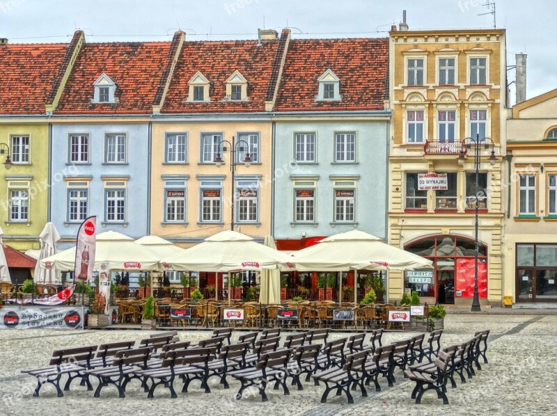 Market Square Bydgoszcz Poland Parasols Cafés