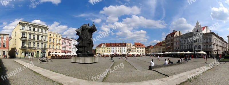 Market Square Bydgoszcz Poland Parasols Cafés