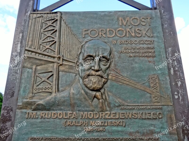 Most Fordonski Bydgoszczy Bridge Plaque Crossing