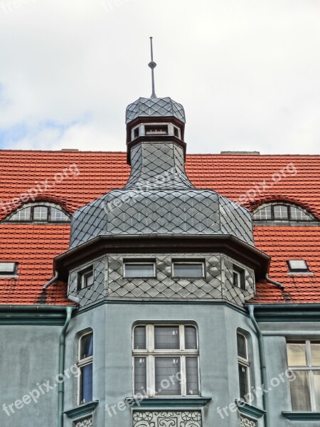 Mickiewicza Street Bydgoszcz Turret Building Facade