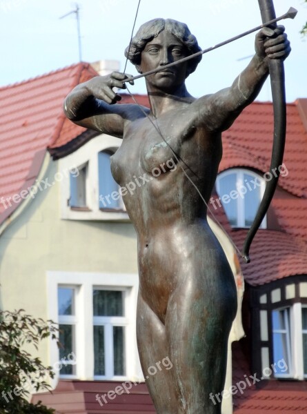 Luczniczka Bydgoszcz Statue Sculpture Figure