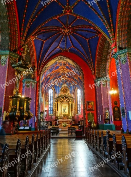 Bydgoszcz Cathedral Interior Church Colorful