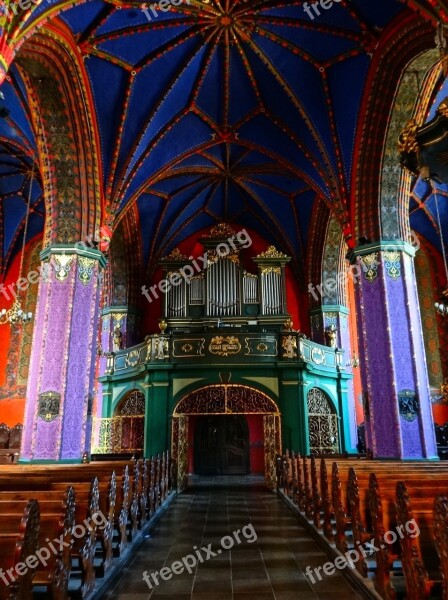 Bydgoszcz Cathedral Interior Church Colorful