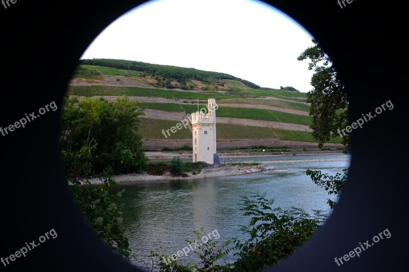 Bingen Mäuseturm Rhine River Water Germany