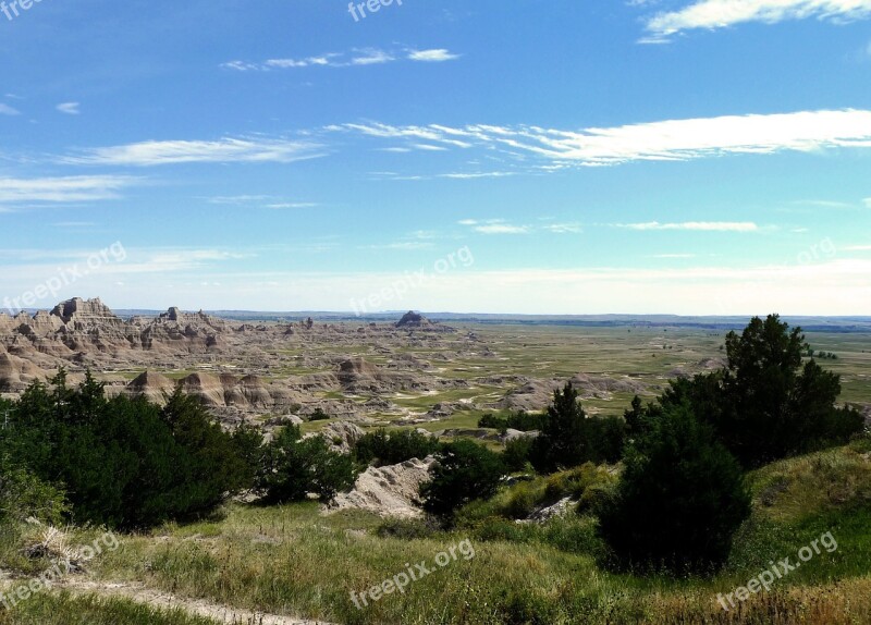 Badlands Landscape Sky Scenic Free Photos