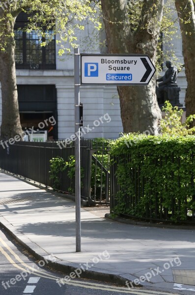 Bloomsbury Car Park Sign Parking London Street