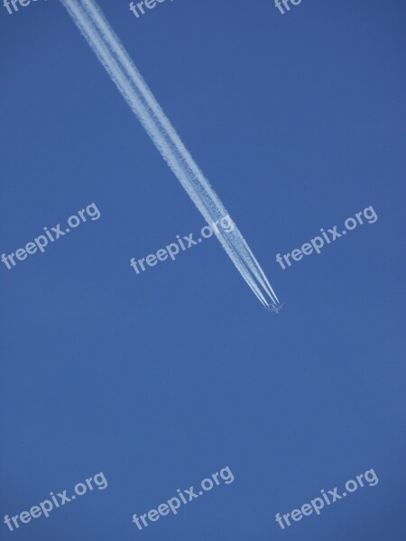 Evening Airplane Airport Cloud Cover Blue