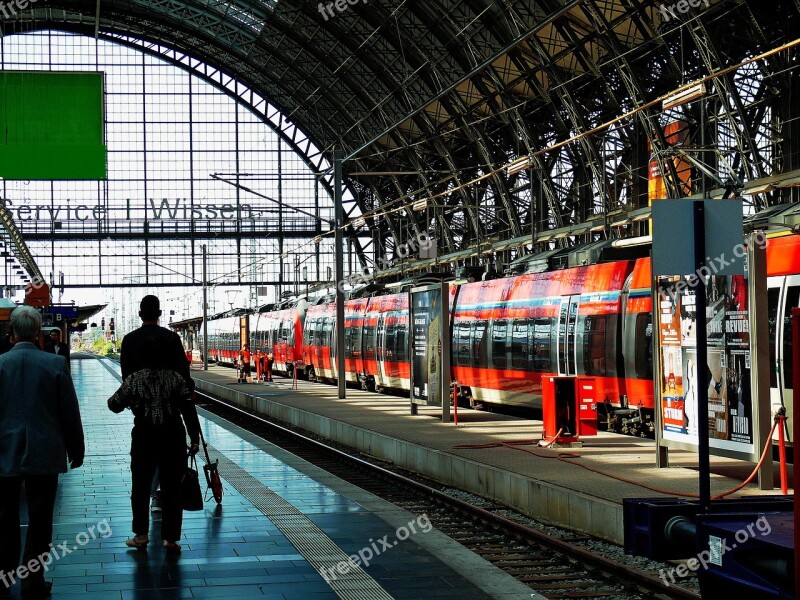 Architecture Train Ride Railway Station Platform Bahnsteigkante