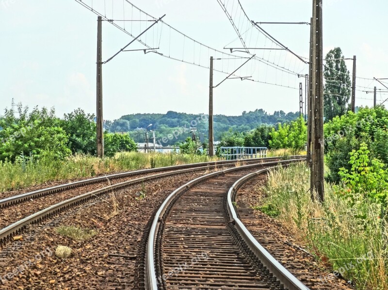 Railway Tracks Line Rails Transportation