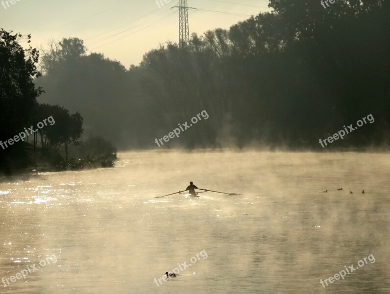 Brda River Poland Boat Mist