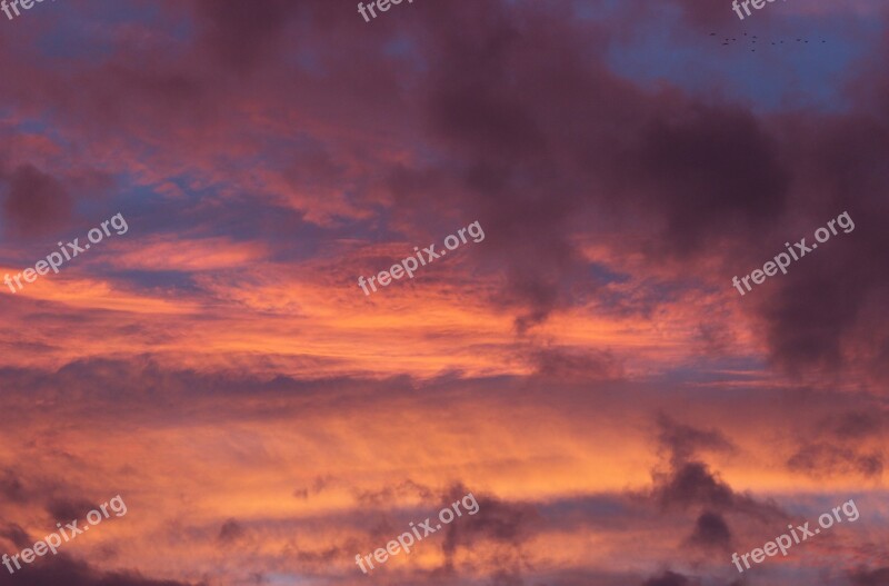 Sky Clouds Evening West The Sun