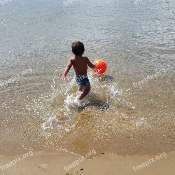 Sea Ionian Sea Calabria Child Two Years