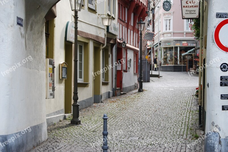 Boppard Historic Center Alley Cobblestones Old Houses