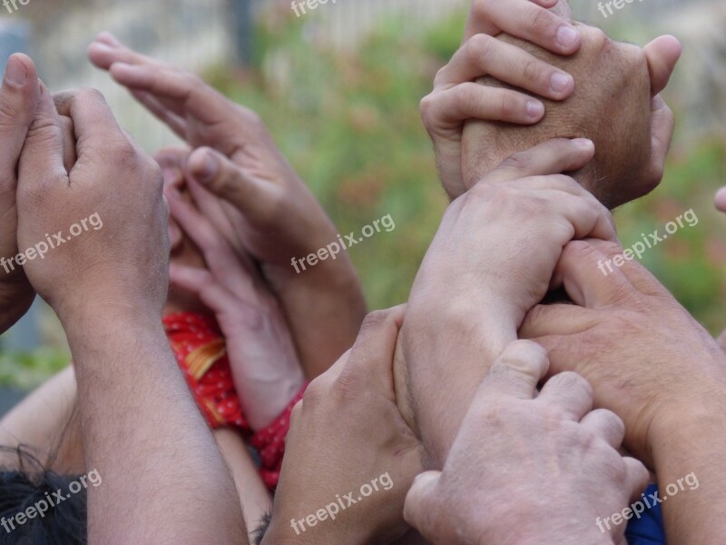 Castells Hands Collaboration Free Photos