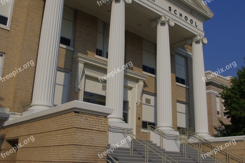 High School Junior High School Columns Steps