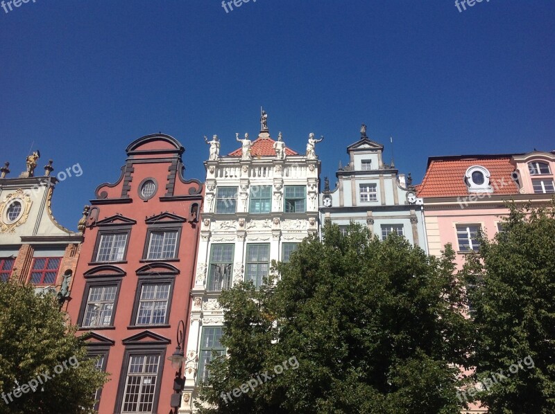 Gdańsk Townhouses Architecture Old Town The Old Town