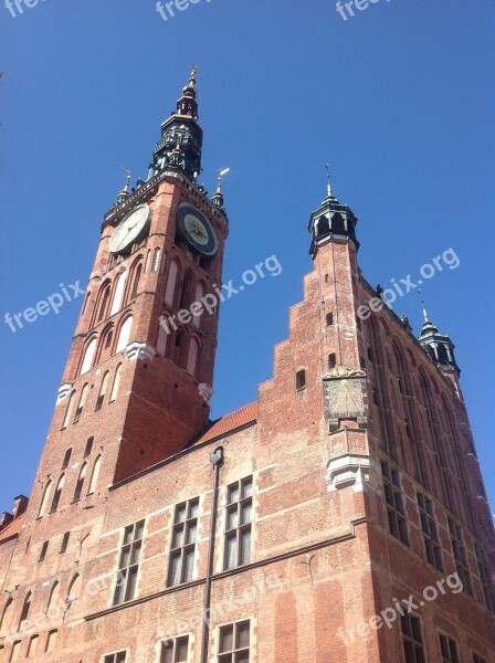 Gdańsk Tower Brick Architecture Free Photos