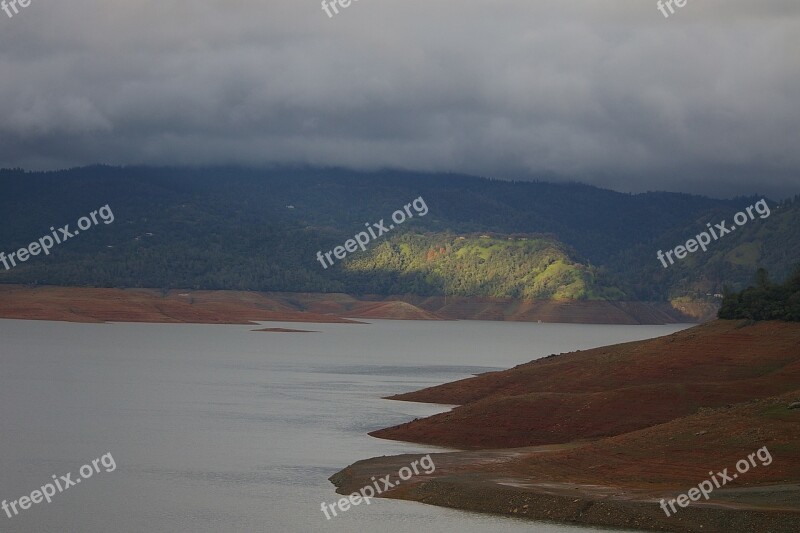 Lake Oroville Water Drought Winter Landscape