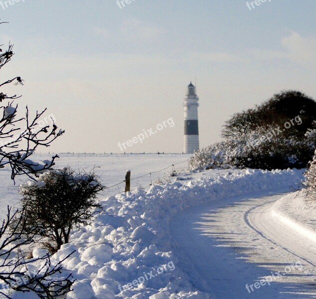 Lighthouse Kampen Sylt Winter Free Photos