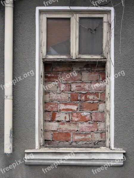 Window Wall Bricks Prison Bucharest