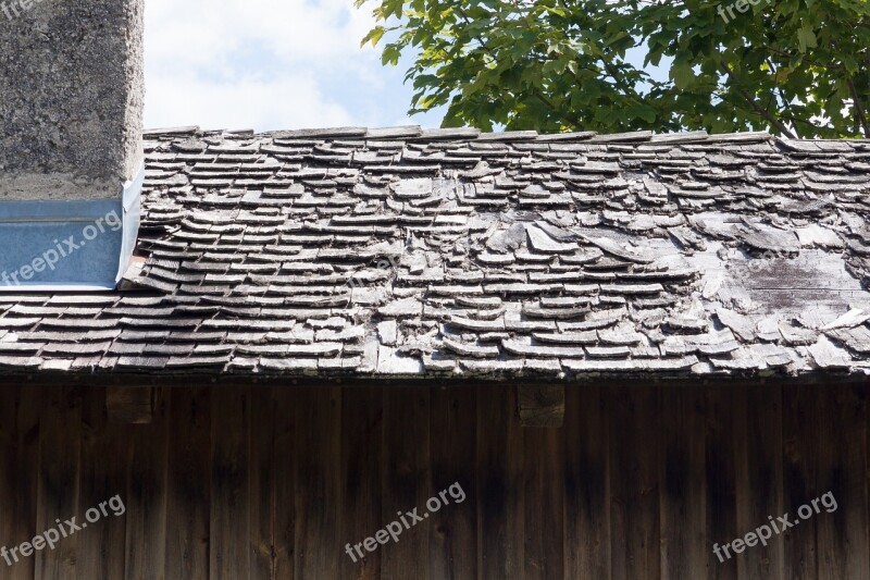 Roof Shingle Wood Hut Weathered