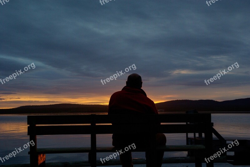 Finland Lake Midnight Sun Free Photos