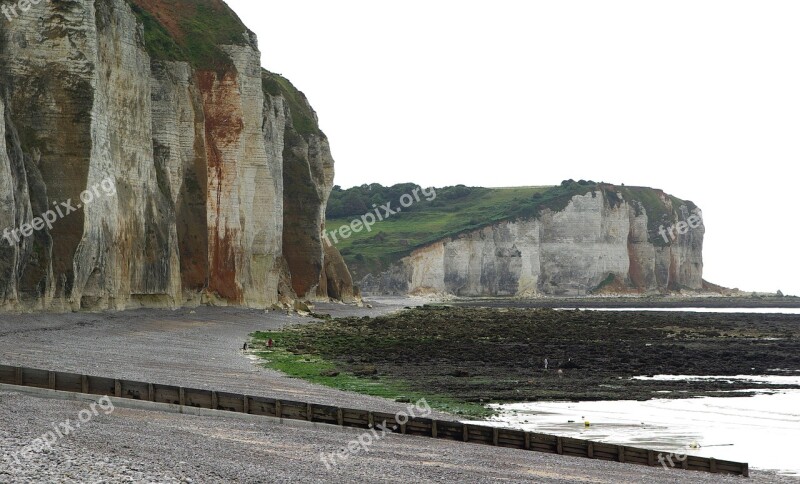 France Normandy Cliffs Beach Limestone