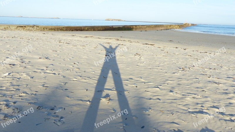 Shadow Man Human Shadow In Sand Shadow Play Free Photos