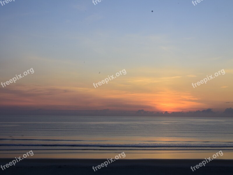 Beach Ocean Sun Rise Sunrise