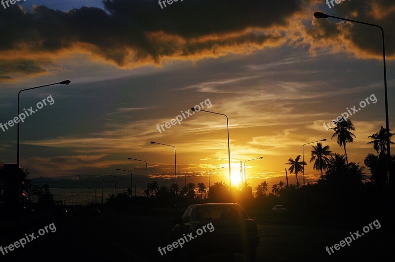 Sunset Sky Azure Cloud Evening