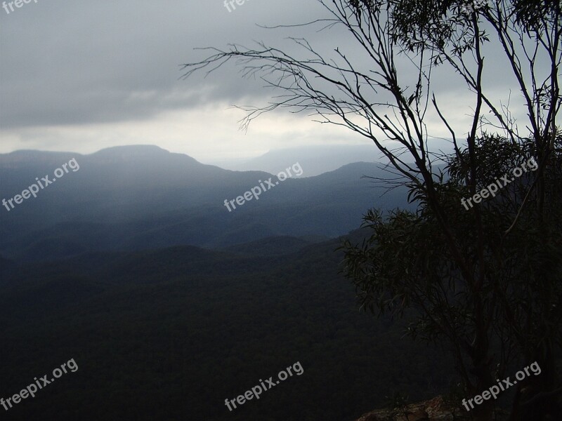 Blue Mountains Scenery Romantic Landscape