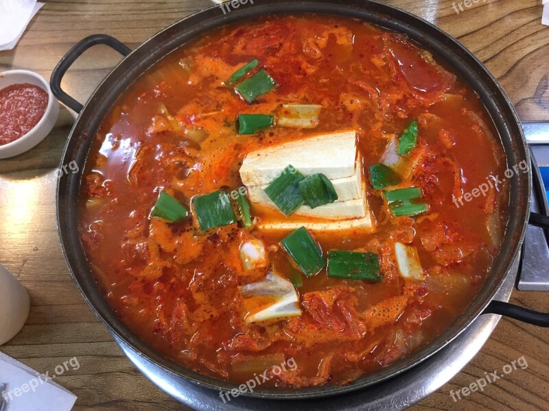 Korean Stew Tofu Spicy Free Photos