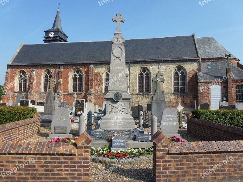 Bavinchove War Memorial France Monument Church