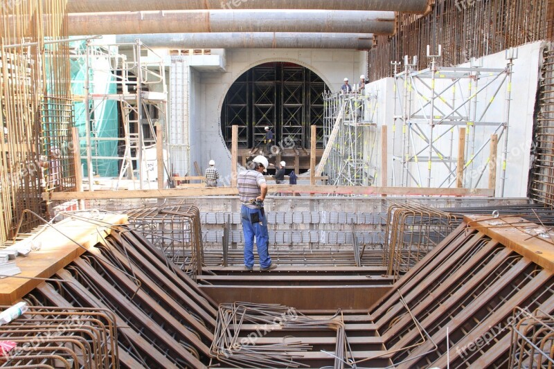 Construction Site Hydroelectric Power Plant Canal Turbines Electricity