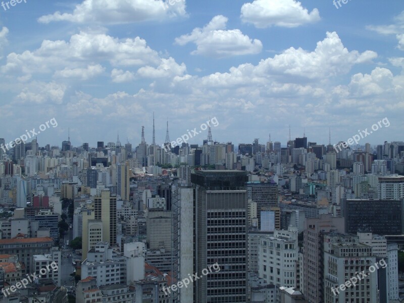 City São Paulo Brazil Metropolis Landscape