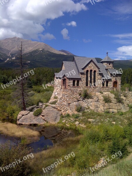 St Malo Church Chapel Rock Estes Park Peak