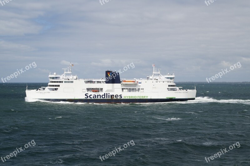 Ferry Ship Danish Denmark Hybrid