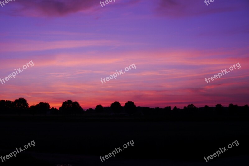 Sunset Afterglow Morgenrot Cloud Clouds