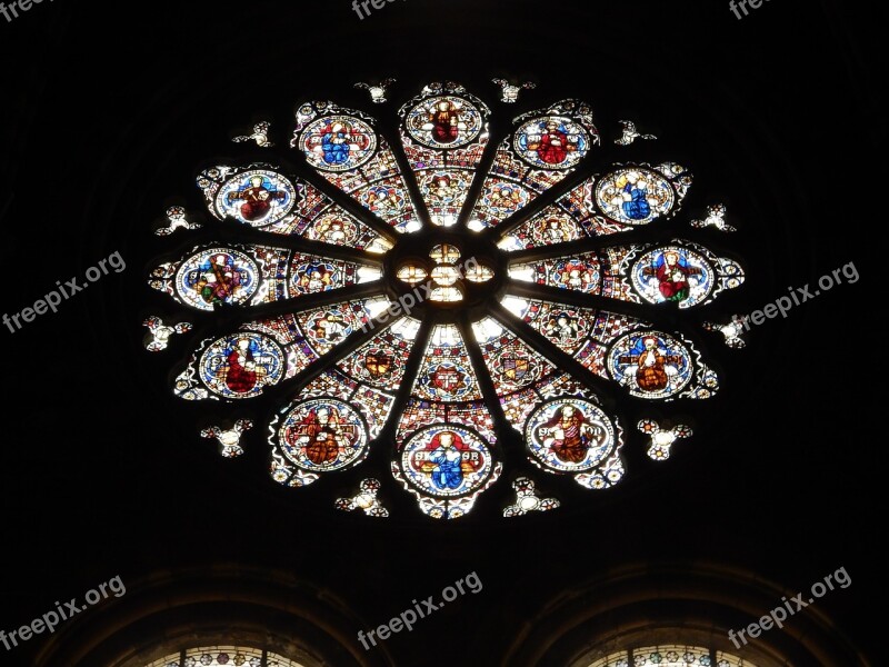 Rose Window Window Glass Colored Glass Church