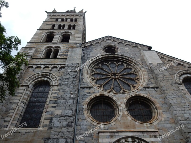 Church Rose Window Campanile Stained Glass Window Cathedral