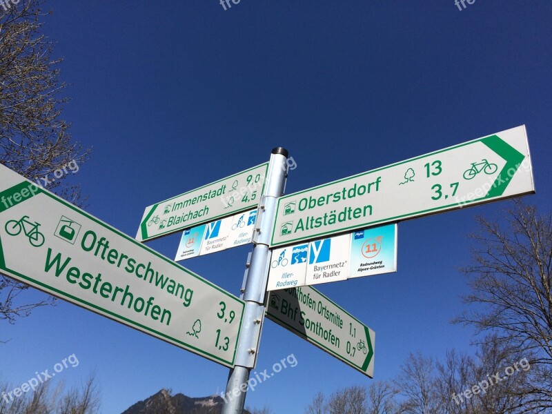 Cycle Path Allgäu Sonthofen Hiking Trails Signs