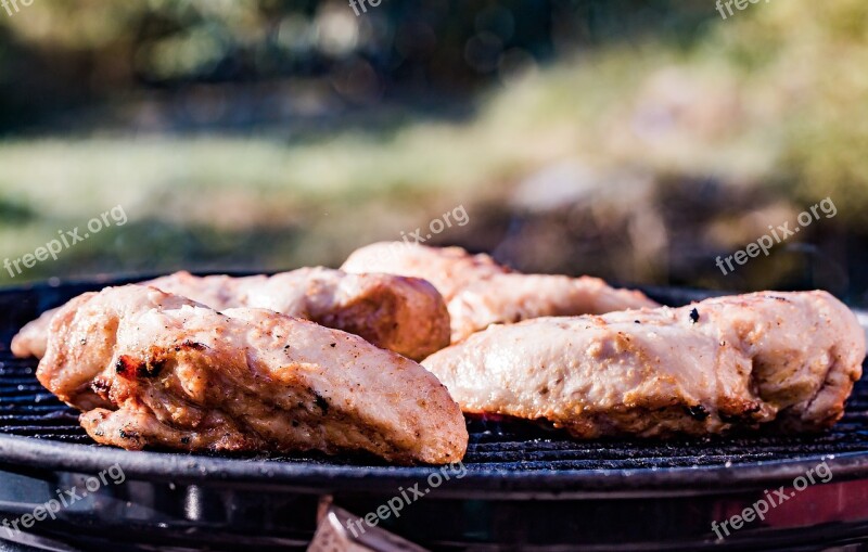 Grilled Chicken Bbq Glow Charcoal