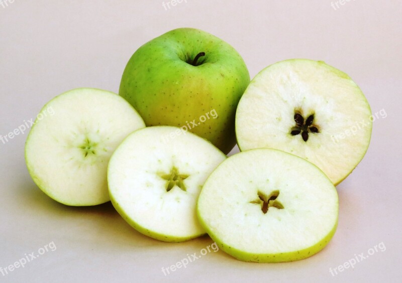 Apples Cut Apple Goals Golden Fruits