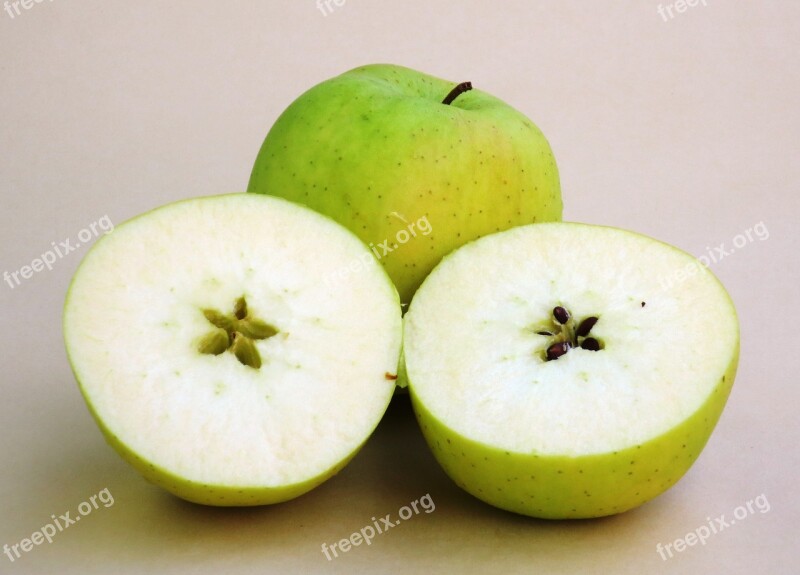 Apple Apples Fruit Golden Cut