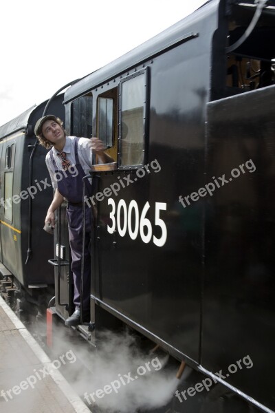 Kent East Sussex Railway Locomotive 30065 Br Livery American Shunting Engine Driver Fireman