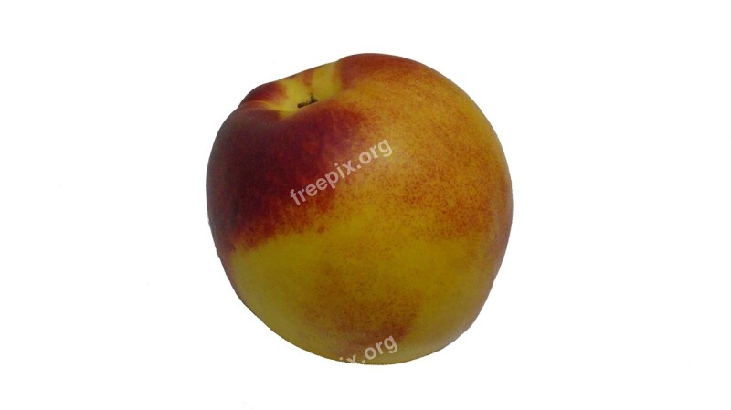 Peach Fruit White Background Ripe Fruit Red Peach