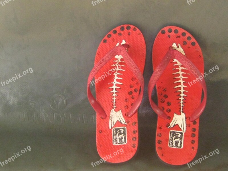 Red Flip-flop Pair Partner Free Photos