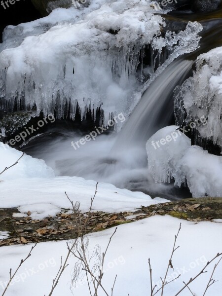 Bach Winter Ice Waterfall Cascade