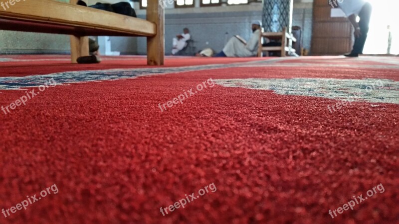 Mosque Carpet Red Islam Arabs