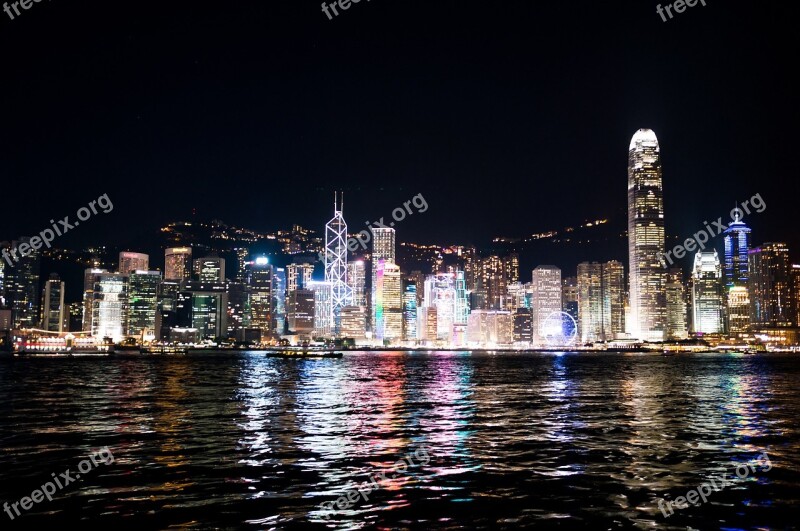 Hong Kong Landscape Night View Free Photos